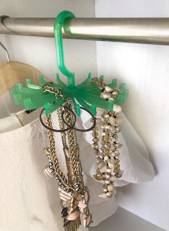 THE QUIRK BOX Hanging 360 Degree Rotating Jewellery Hanger for Chains, Necklace, Other Artificial Jewellery Hanger (Green - Set of 3) - Image 1